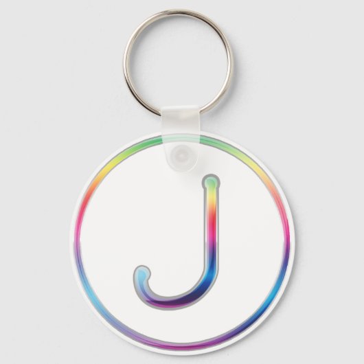 Porte-clés Porte - clé de monogramme J Rainbow (Recto)