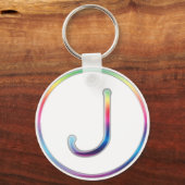 Porte-clés Porte - clé de monogramme J Rainbow (Recto)