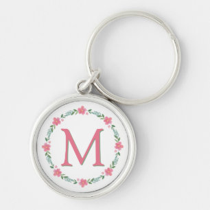 Porte-clés Porte - clé de monogramme rose