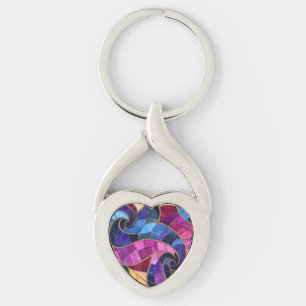 Porte-clés Porte - clé de mosaïque Coeur