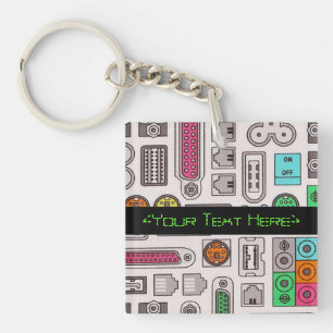 Porte-clés Porte - clé de motif d'entrée d'humour de geeks