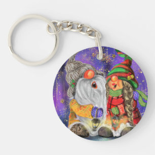Porte-clés Porte - clé de Noël Couple Gnomes