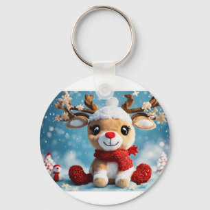 Porte-clés Porte - clé de Noël des cerfs de bébé