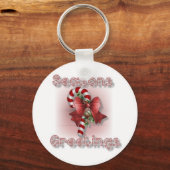 Porte-clés porte - clé de Noël "Joyeuses Fêtes" (Recto)