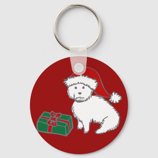 Porte-clés Porte - clé de Noël Westie (Recto)
