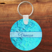 Porte-clés Porte - clé de nom bleu Pacifique personnalisé (Recto)