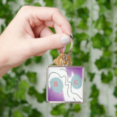 PORTE-CLÉS PORTE - CLÉ DE NOM DE COEUR CUT (main)