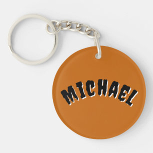 Porte-clés Porte - clé de nom éffrayant (orange foncé et noir