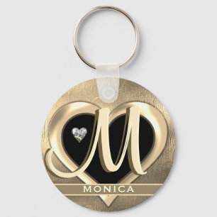 Porte-clés Porte - clé de nom initial du monogramme