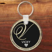 Porte-clés Porte - clé de nom initial du monogramme (Recto)