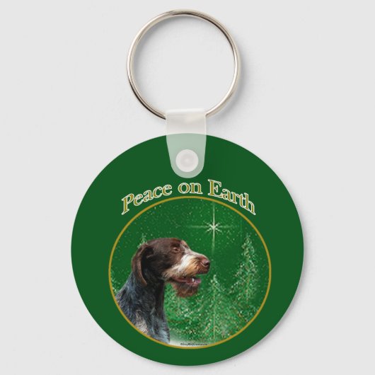 Porte-clés Porte - clé de paix À poils durs Pointer allemand (Recto)