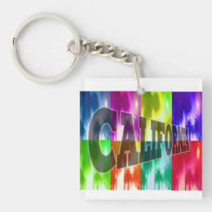 Porte-clés porte - clé de palmiers colorés "Californie"