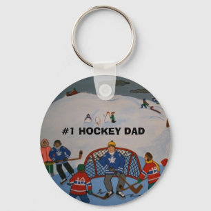 Porte-clés Porte - clé de PAPA de l'HOCKEY #1