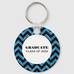 Porte-clés Porte - clé de Parties scintillant Blue Chevron