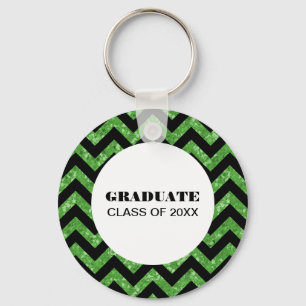 Porte-clés Porte - clé de Parties scintillant Green Chevron
