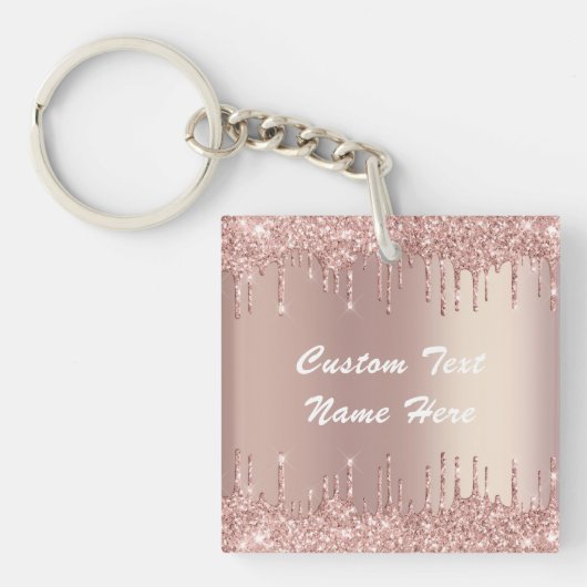 Porte-clés Porte - clé de Parties scintillant rose Gold avec (Devant)