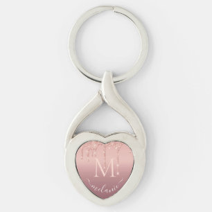 Porte-clés Porte - clé de Parties scintillant rose Gold Nom p