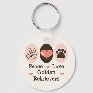 Porte-clés Porte - clé de Peace Love Golden Retrivers