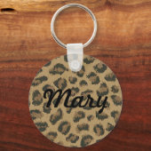 Porte-clés Porte - clé de peau léopard personnalisé (Recto)