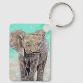 Porte-clés Porte - clé de peinture Eléphant bébé (Verso)