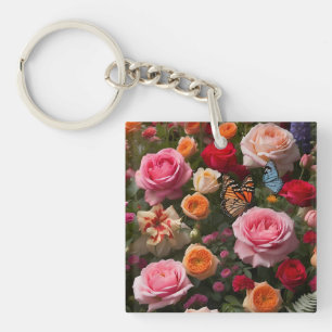 Porte-clés Porte - clé de pinceau floral - Un cadeau signific