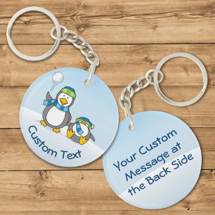 Porte-clés Porte - clé de pingouins à neige