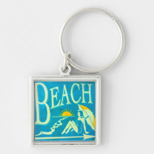 Porte-clés porte - clé de plage bleu