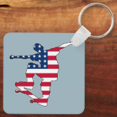 Porte-clés Porte - clé de planches à drapeau américain (Verso)
