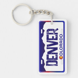 Porte-clés Porte - clé de plaque d'immatriculation bleu Denve