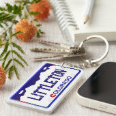 Porte-clés Porte - clé de plaque d'immatriculation bleu Littl (Devant droit)