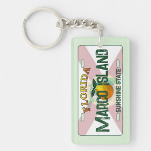 Porte-clés Porte - clé de plaque drapeau de Marco Island Flor