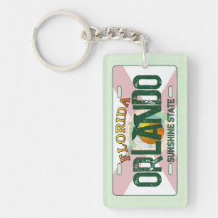 Porte-clés Porte - clé de plaque drapeau d'Orlando Florida