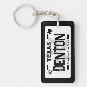 Porte-clés Porte - clé de plaque noire Denton Texas