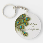 Porte-clés Porte - clé de plume Peacock personnalisé (Devant)