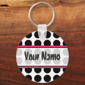 Porte-clés Porte - clé de points Polka Noir (Recto)