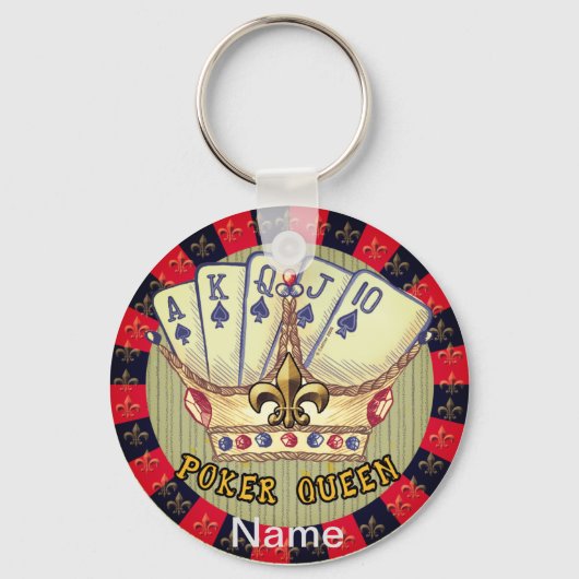Porte-clés Porte - clé de Poker Queen (Recto)