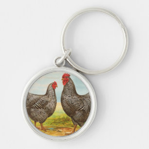 Porte-clés Porte - clé de poulets de Plymouth Rock barré pa