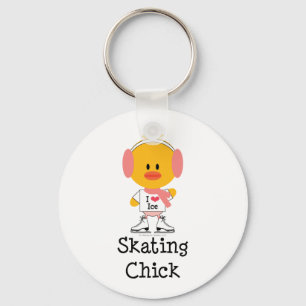 Porte-clés Porte - clé de poussins de patinage sur glace