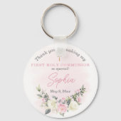 Porte-clés Porte - clé de première communion rose (Recto)