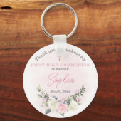 Porte-clés Porte - clé de première communion rose (Recto)