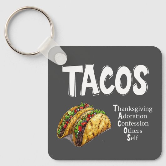 Porte-clés PORTE - CLÉ de prière TACOS (Recto)