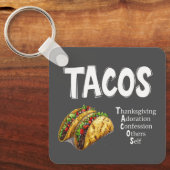 Porte-clés PORTE - CLÉ de prière TACOS (Recto)