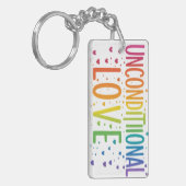 Porte-clés Porte - clé de rectangle d'amour inconditionnel (Devant gauche)