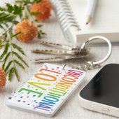 Porte-clés Porte - clé de rectangle d'amour inconditionnel (Devant droit)