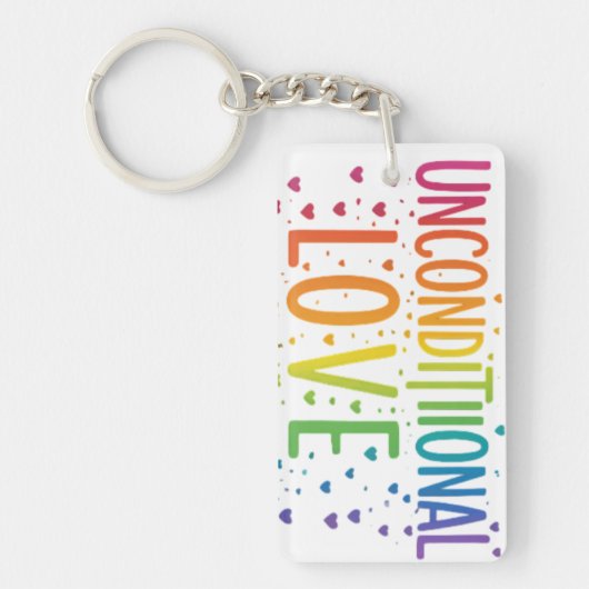 Porte-clés Porte - clé de rectangle d'amour inconditionnel (Devant)