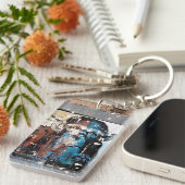 Porte-clés Porte - clé de rectangle de singe (double face) (Devant droit)