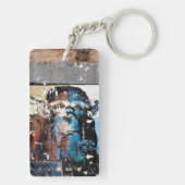Porte-clés Porte - clé de rectangle de singe (double face) (Dos)