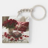 Porte-clés Porte - clé de rose de conception personnalisé (Dos)