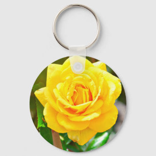 Porte-clés Porte - clé de rose jaune