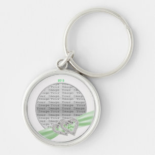 Porte-clés Porte - clé de ruban de chaux Coeurs Personnalisés
